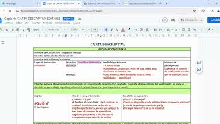 Carta descriptiva llenado paso a paso [upl. by Ellehsad]