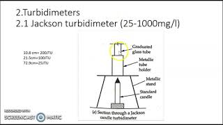 turbidity and its measurement  turbidity rod  Jacksons and Baylis turbidimeter  Nephelometers [upl. by Murrah]