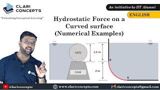 Solved Numerical Examples of Hydrostatic Force on the Curved Surface English [upl. by Viridissa]