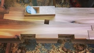 WOODWORKING CUTTING A JAPANESE SCARF JOINT Kanawa Tsugi [upl. by Anerda]