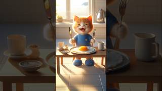 A Ginger Kitten’s Love for Fried Eggs🥚🥚🐈🐈😻kitten kittenshorts catanimation [upl. by Norga534]