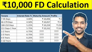 FD Interest Calculation Examples  ₹10000 for next 5 Years  Fixed Deposit Calculator [upl. by Nottnerb45]