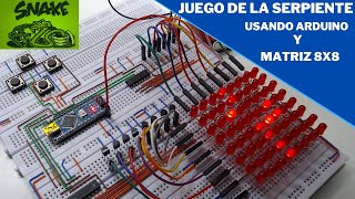 JUEGO DE SERPIENTE con ARDUINO y MATRIZ LED 8x8 [upl. by Nonnaihr]