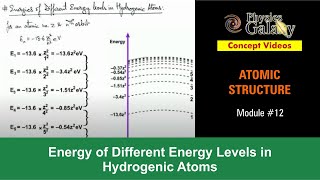 Class 12 Physics  Atomic Structure  12 Energy of Different Energy Levels in Hydrogenic Atoms [upl. by Sol452]