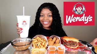 WENDYS MUKBANG BACONATOR AND 10PCS NUGGET [upl. by Oned740]