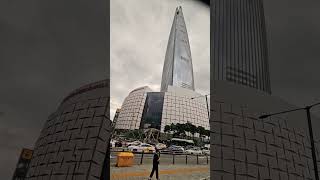 🌈❤️🇰🇷LOTTE TOWER LOTTE WORLD ON A CLOUDY DAY shorts youtubeshorts fyp viral trending travel [upl. by Ahseinet]