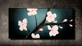 How to paint cherry blossoms STEP by STEP [upl. by Ynohtnaeoj]