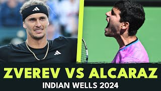 Alexander Zverev vs Carlos Alcaraz vs Bee Invasion  Indian Wells 2024 Highlights [upl. by Terryl]