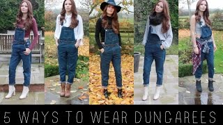 5 WAYS TO WEAR DUNGAREES  OVERALLS [upl. by Yelrihs]