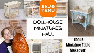 TEMU Dollhouse Miniatures Haul  Mini French Country Table Makeover  112 Food Furniture amp More [upl. by Willi185]