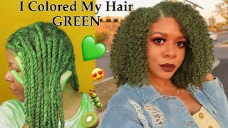 I Colored My Hair GREEN Mofajang Hair Paint Wax [upl. by Oitaroh16]