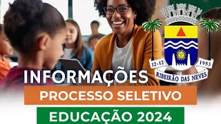 Processo Seletivo Simplificado de Educação do município de Ribeirão das Neves MG  Ano 2024 [upl. by Now263]