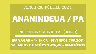 Concurso Reaberto da Prefeitura e SESAU de Ananindeua  PA  2021  Cargos Diversos  Informações [upl. by Schreck]