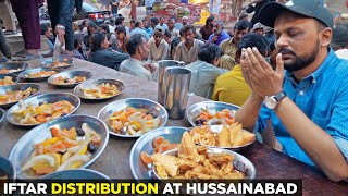 Iftari at Hussainabad Food Street  100 Iftar Box Distribution  Ramzan in Karachi Pakistan [upl. by Ittam]