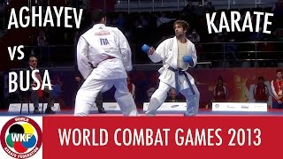 Karate Mens Kumite 75kg AGHAYEV vs BUSA World Combat Games 2013  WORLD KARATE FEDERATION [upl. by Hceicjow]