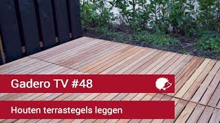 48 Houten tuintegels leggen [upl. by Idarb]