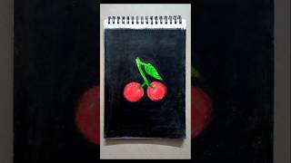 Beautiful cherries 🍒 with oil pastel ✨ art shorts viral satisfying [upl. by Klute]