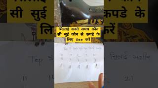 सिलाई करते समय कौन सी सुई कौन से कपडे के लिए Use करें niddle sewingtips sewingmachine [upl. by Llednov563]