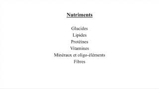 Nutrition  Les nutriments [upl. by Blasien]