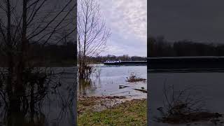 Schifffahrt am Rhein Hochwasser boat ship rhein [upl. by Aliel]