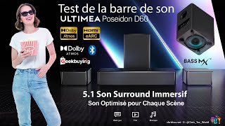 ➡️Test de la Ultimea Poseidon D60  La meilleure barre de son Dolby Atmos 51 à  de 200€ [upl. by Siraj501]