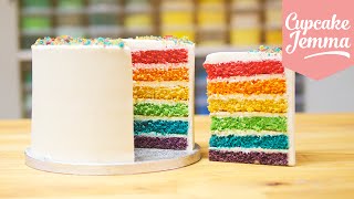 How to make the Best Ever Rainbow Cake  Cupcake Jemma [upl. by Eido]