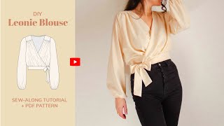 DIY Leonie Wrap Blouse Tutorial  tintofmintPATTERNS [upl. by Enneite]