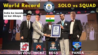 SOLO VS SQUAD  world record  tacaz  levinho  sevou  panda  boss senpai  pubg mobile [upl. by Yeorgi]