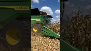 JOHN DEERE X9 1100 Combine Harvesting Corn bigtractorpower johndeere combine [upl. by Elayor]