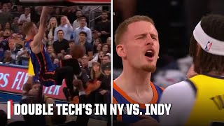 DOUBLE TECHNICALS given after Donte DiVincenzo and Myles Turner GET INTO IT 😱  NBA on ESPN [upl. by Iror]