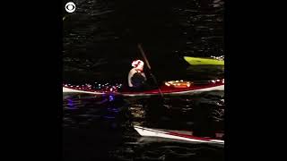 Kayaks light up canals in Denmark for Saint Lucias Day shorts [upl. by Frederiksen]