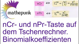 nCr und nPrTaste auf dem Taschenrechner Binomialkoeffizienten [upl. by Enixam]