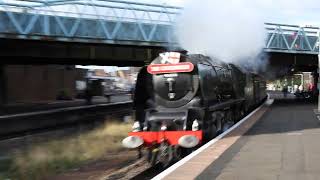 46233 quotDuchess of Sutherlandquot passing Larbert on quotThe Caledonianquot railtour 61012 [upl. by Arik83]