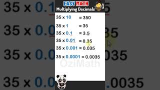 Easy Math Multiplying Decimals By Powers of 10 0001 001 etc maths mathshack mathstricks [upl. by Retsek]