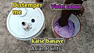 Distemper me Violet colour kaise banaye  Asian paint Tractor UNO [upl. by Eirrehc]