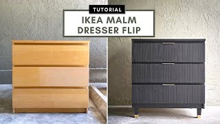 IKEA MALM Dresser FLIP  Fluted Drawers  Legs  STEP BY STEP [upl. by Kuska]