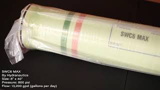 SWC6 MAX 8 x 40 800 psi Reverse Osmosis Membrane [upl. by Hunsinger]