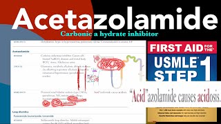 Acetazolamide Carbonic anhydrase inhibitor in HindiUrdu by first aid for USMLE step 1 [upl. by Amelus10]