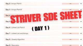 Day 1 Striver SDE Sheet topic  Array [upl. by Naira]