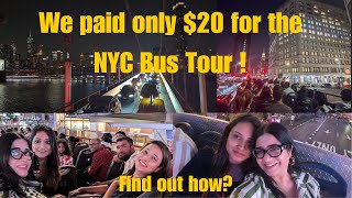 New York Open Big Bus Tour with Stunning Skyline Views at Night [upl. by Arodoet]