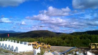 DC6 landing Alaska airstrip [upl. by Leahcimnaj]