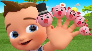 Cartoon Pig Finger Family Song Toy Cars 3D Little Baby Fun Learning Colors Kids Educational [upl. by Dorotea998]