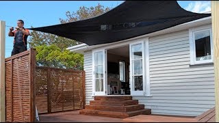 How to Install Shade Sails  Mitre 10 Easy As DIY [upl. by Ahseuqram]