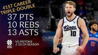 Domantas Sabonis 37 pts 10 rebs 13 asts vs Pistons 2324 season [upl. by Zeralda136]