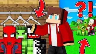 JJ Can Use SUPERHERO Skin to Prank FAMILY Mikey and Maizen in Minecraft [upl. by Tuttle407]