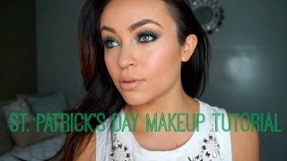 St Patricks Day GREEN Makeup Tutorial [upl. by Dleifyar]