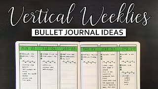 Vertical Bullet Journal Weekly Spreads 💜 Bujo layout ideas [upl. by Monjan]