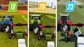 Fs18 Vs Fs20 Vs Fs23  Bales Wrapped Gameplay  Timelapse [upl. by Frohne789]