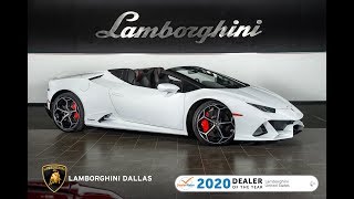 2020 Lamborghini Huracan EVO Spyder Bianco Monocerus L1246 [upl. by Letsyrc754]