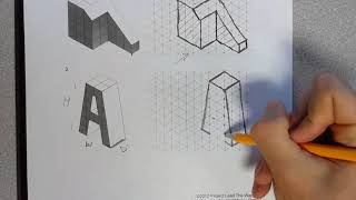 PLTW IED  Activity 121  Isometric Sketching Practice  Video 2 [upl. by Emlen]